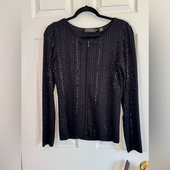Dana Buchman NWT Silk Fully Beaded Sequined Cardigan Glam MSRP $385 Size Small - Picture 6 of 12